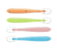 Cucchiaino Neonato 4 Mesi+, RosyFate Cucchiaio Morbido Silicone, Cucchiaini Bambini, Cucchiaio Per Bambini Svezzamento, Set 4 Cucchiaio