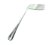Cucchiaio a forchetta a gomito per anziani, utensile angolato in acciaio inossidabile, design per le mani, strumento per mangiare liscio e durevole, per anziani disabili, assistenza per