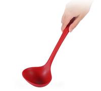 Cucchiaio a mestolo di silicone da 11,2 pollici, zuppa di a mestoli non stick utensili da per re, mescolare, servire spaghetti, zuppa, salsa (Rosso)