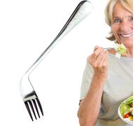 Cucchiaio angolato - Forchetta a gomito per anziani, forchetta angolata curva | per anziani, allattamento, comodo e sicuro per adulti disabili e anziani, aiuta l'auto-alimentazione con il minimo