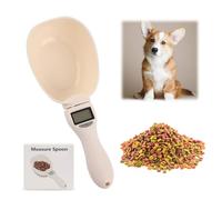 Cucchiaio Bilancia Digitale per Cibo Animali Domestici - Display LCD, Misurino Contenitore per Crocchette Cane e Gatti