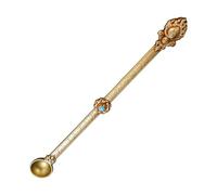 Cucchiaio cerimoniale in ottone fatto a mano, per rituali religiosi e decorazioni per la casa, elegante design tradizionale tibetano utensile da portata con dettagli incisi per praticanti spirituali