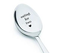 Cucchiaio con testo inciso in inglese “Eating for two”, in acciaio inossidabile, regalo per festa premaman e gravidanza, #SP 61