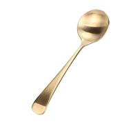 Cucchiaio d’oro spesso, cucchiai rotondi in ottone per casa, ufficio e viaggio, cucchiaio piccolo in metallo resistente al calore e alla corrosione, dal design elegante e