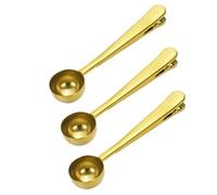 Cucchiaio da caffè 1/3 pezzi multifunzione in acciaio inossidabile con clip, misurino for tè, cucchiaini macinati 1 tazza(3pcs Gold)