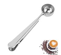 Cucchiaio da Caffè con Clip per Sacchetto,Cucchiaio Dosatore da Caffè Multifunzionale 2 nel 1 Cucchiaio dosatore per caffè e caffè con impugnatura a clip per Misurazione Varie Polveri e Liquidi