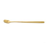 Cucchiaio da caffè con manico lungo in acciaio inox, per mescolare bevande e gelati, facile da pulire e riutilizzabile (oro, 15 cm)