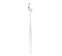 Cucchiaio da caffè con manico lungo in acciaio inox, per mescolare bevande e gelati, facile da pulire e riutilizzabile (argento, 17 cm)
