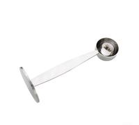 Cucchiaio da caffè in acciaio inox 2 in 1 - Paletta dosatrice e manomissione per macchine da caffè - compatto per barista per uso domestico - argento 14,5 cm