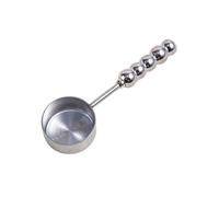 Cucchiaio da cucina in acciaio inossidabile resistente alla ruggine con manico in perle di ceramica colorate, strumento quantitativo per condimenti, lavabile in lavastoviglie