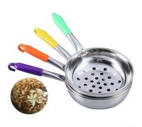 Cucchiaio da cucina in acciaio inox, grande foro da 8 mm per un drenaggio efficiente, manico comodo per cucinare