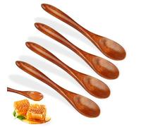 Cucchiaio da Cucina in Legno, 4 Pezzi Cucchiaio da Cucina per Mescolare, Legno Naturale, Lucidati a Mano, Lunga Durata per Miele, Caffè, tè, Cucina, Arrosto