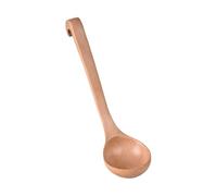 Cucchiaio da cucina in legno, mestolo per zuppe, servire e mangiare a casa, con manico ergonomico lungo con gancio lungo