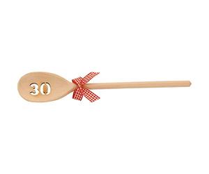Cucchiaio da cucina in legno | Regalo di 30° compleanno | Numero di compleanno | Cucchiaio in legno | Utensile da cucina | Anniversario| Cucchiaio da cucina con fiocco '30'