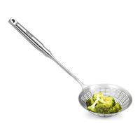 Cucchiaio da cucina Spider - Colino in acciaio inossidabile 39,8 cm 304 | Scubetta a mestolo profondo a manico lungo | Utensile da cucina antiscivolo per patatine fritte, di verdure |