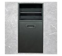 Cucchiaio da Doccia in Acciaio Inossidabile, Porta Nicchia Doccia a Caduta Cestino Portaoggetti per Shampoo Integrato per Stoccaggio Bagno/Shampoo/Articoli da toeletta, Nero - 20 x 50 x 14 cm - 7,87 x