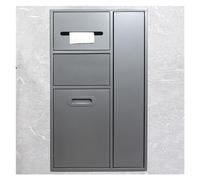 Cucchiaio da Doccia in Acciaio Inossidabile, Porta Nicchia per Doccia a Caduta Cestino Portaoggetti per Shampoo Integrato per Stoccaggio Bagno/Shampoo/Articoli da toeletta, Grey-40 x 67 x 14 cm/15,74