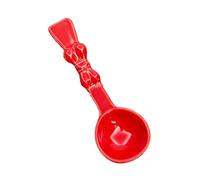 Cucchiaio da gelato da dessert in ceramica dipinta a mano con fiocco rosso