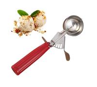 Cucchiaio da ghiaccio con grilletto | pala in acciaio per palline di frutta | Scoop da cucina multifunzione | pratico strumento per dessert, sorbetto, pasta per biscotti, pasto fatto in casa