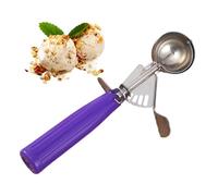 Cucchiaio da ghiaccio con grilletto | pala in acciaio per palline di frutta | Scoop da cucina multifunzione | pratico strumento per dessert, sorbetto, pasta per biscotti, pasto fatto in casa