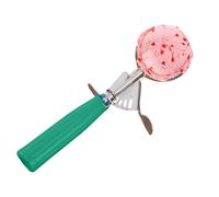 Cucchiaio da ghiaccio con grilletto | pala in acciaio per palline di frutta | Scoop da cucina multifunzione | pratico strumento per dessert, sorbetto, pasta per biscotti, pasto fatto in casa
