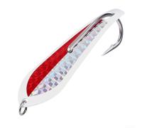 Cucchiaio da pesca a traina da 12,5 cm per uso in mare profondo, con distribuzione di precisione del peso e corpo aerodinamico per mantenere la traiettoria durante il recupero (rosso argento)