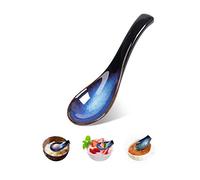 Cucchiaio da zuppa in stile giapponese, 15.6 cm, in ceramica, cucchiaio da zuppa cinese, cucchiaio da zuppa asiatica, in stile retrò, in porcellana, Pho Wonton, adatto alla lavastoviglie
