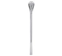 Cucchiaio di bere in metallo in acciaio inossidabile ridotto ridotto 2 in 1 design per cocktails frullati limonata eco -friendly argento resistente 7,0 o 4,9 pollici (Grandi dimensioni 18 cm)