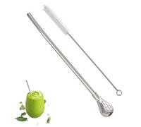 Cucchiaio di cannuccia, in acciaio inox, cucchiaio per mescolare, colino, cannucce, filtro per bevande, infusore per tè e caffè, riutilizzabile, strumento per bevande e birra