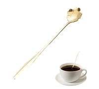 Cucchiaio Di Fiori - Cucchiaio A Manipolazione Lunga | Cucchiaio D'oro In Acciaio Inossidabile, Set Di Cucchiaino Di Fiori, Cucchiaino In Acciaio Inox Tè Colorato, Cucchiaio Di Zucchero A Cucchiaio