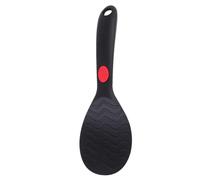 Cucchiaio di Riso in Silicone Nero per Cucina, Manico Leggero | Nylon e Silicone, Bordi Lisci con Foro per Appenderlo, Adatto a Riso e Verdure Miste