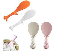 Cucchiaio di riso scoiattolo creativo Cucchiaio di riso a forma di coniglio,Cucchiaio di riso verticale Cucchiaio di riso antiaderente Paletta per riso in plastica