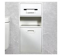 Cucchiaio Doccia in Acciaio Inossidabile, Porta Nicchia per Doccia a Caduta Cestino Portaoggetti per Shampoo Integrato per Stoccaggio Bagno/Shampoo/Articoli da toeletta, Bianco-30 x 67 x 14 cm/11,81 x