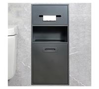 Cucchiaio Doccia in Acciaio Inossidabile, Supporto per Cestino per Doccia a Caduta Nicchia, Scaffale per Shampoo Integrato per Stoccaggio Bagno/Shampoo/Articoli da toeletta, Gray-30 x 67 x 14 cm/11,81