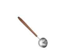 Cucchiaio dosatore in acciaio inossidabile con manico in legno da 4/8/25 ml, manico lungo in legno di noce(25ml)