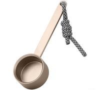 Cucchiaio dosatore per caffè con struttura in alluminio, manico lungo e cordino per appenderlo, per uso domestico o commerciale (oro)
