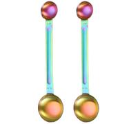 Cucchiaio dosatore per caffè, cucchiai dosatori 2 pezzi Cucchiaio da caffè a doppia testa, da tavola da 5 ml e 15 ml Cucchiai con manico lungo in acciaio inossidabile per misurazioni precis