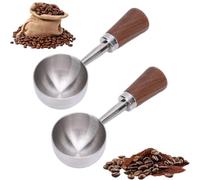 Cucchiaio dosatore per caffè, cucchiaio da caffè corto in acciaio inossidabile da 2 pezzi (S 15ML Argento)