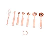 Cucchiaio dosatore per cottura, cucchiaio dosatore, anello rimovibile con frusta livellatore per caffè (oro rosa)
