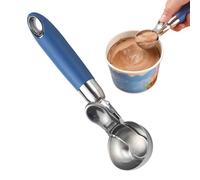 Cucchiaio dosatore per meloni, cucchiaio per resistente, strumento da dessert in acciaio, utensile da cucina professionale, design a rilascio pop top con manico ergonomico per per