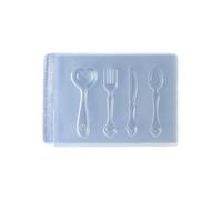 Cucchiaio e forchetta in silicone riutilizzabile arte creativa resina e colata sicura per regali