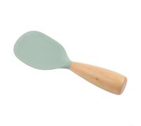 Cucchiaio ergonomico con manico in legno e testa in silicone, lavabile in | Il design stand-up consente di risparmiare spazio, mantiene pulito il bancone, silicone antigraffio, si adatta a cuociriso