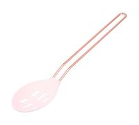 Cucchiaio Forato da Cucina in Nylon e Acciaio Inox Rosa | Manico Resistente al Calore, Fessure di Drenaggio, per Verdure e Pasta, Uso Domestico e Ristorazione