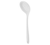 Cucchiaio Forato in Silicone Bianco, 1 Pezzo, per Pasta e Tofu | Design Monopezzo, Bordo Pieno e Impugnatura Ergonomica, Adatto a Pentole Antiaderenti e Fuoco