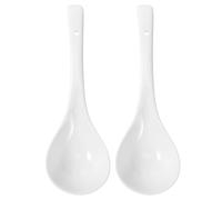 Cucchiaio Grande da Zuppa in Ceramica Bianca 2 Pezzi