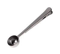 Cucchiaio in acciaio inox per misurare il caffè macinato in acciaio inox con clip di chiusura per sacchetto, utile e professionale