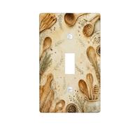 Cucchiaio in legno da cucina, piastra di copertura per interruttore della luce, rustica naturale, vaso per miele, erbe aromatiche, beige, in plastica, dimensioni standard, decorazione per casa