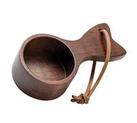 Cucchiaio in legno di noce naturale, manico corto, chicco di caffè, ideale come regalo per gli appassionati di caffè, in legno di noce, manico corto