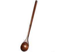 Cucchiaio in legno resistente con stelo da 33 cm per mescolare stufati e salse di Gumbo Chili senza deformarsi o schegge, utensile da cucina liscio e lucido (cachi)