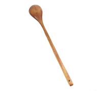 Cucchiaio in legno resistente con stelo da 33 cm per mescolare stufati e salse Gumbo Chili senza deformarsi o schegge, utensile da cucina liscio e lucido (marrone)